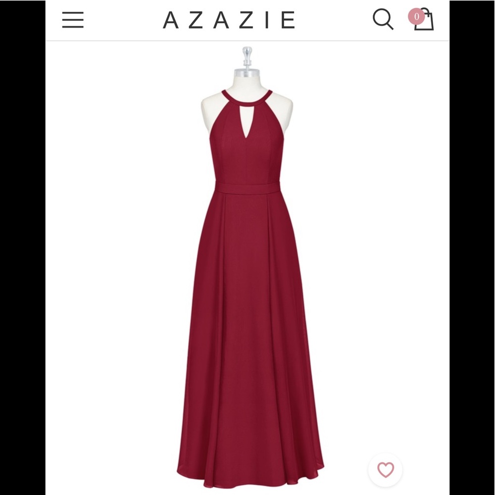 Maroon high neck, key hole floor length Bride’s maids dress